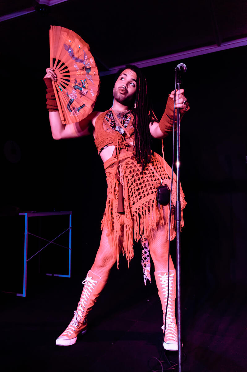 Untitled Portrait of a woman at a show